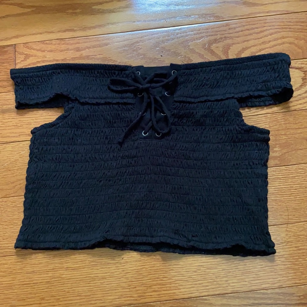 lace up off the shoulder top